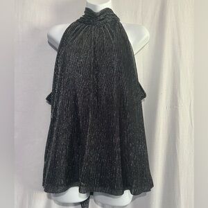 Nine West Metallic Pleated Halter Top XXL
